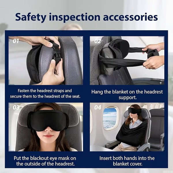 3-in-1 Airplane Sleep Support System - Carry On-Friendly Travel Bedding Accessory Set ✈️