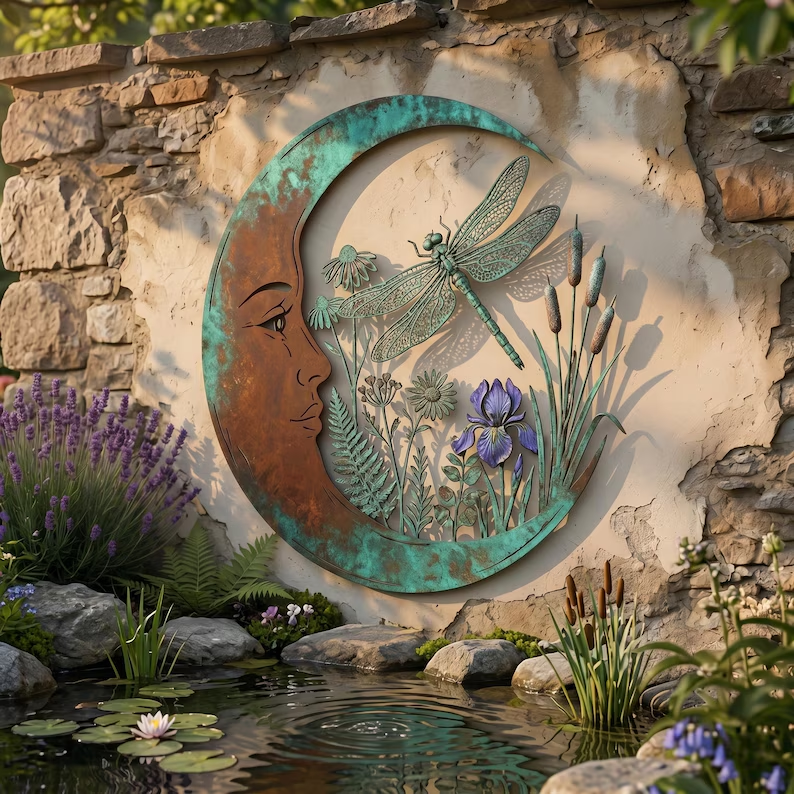 🎉🇺🇸 Limited Edition! 🔥Last 100pcs✨-🎄Dragonfly Moon Wall Decor