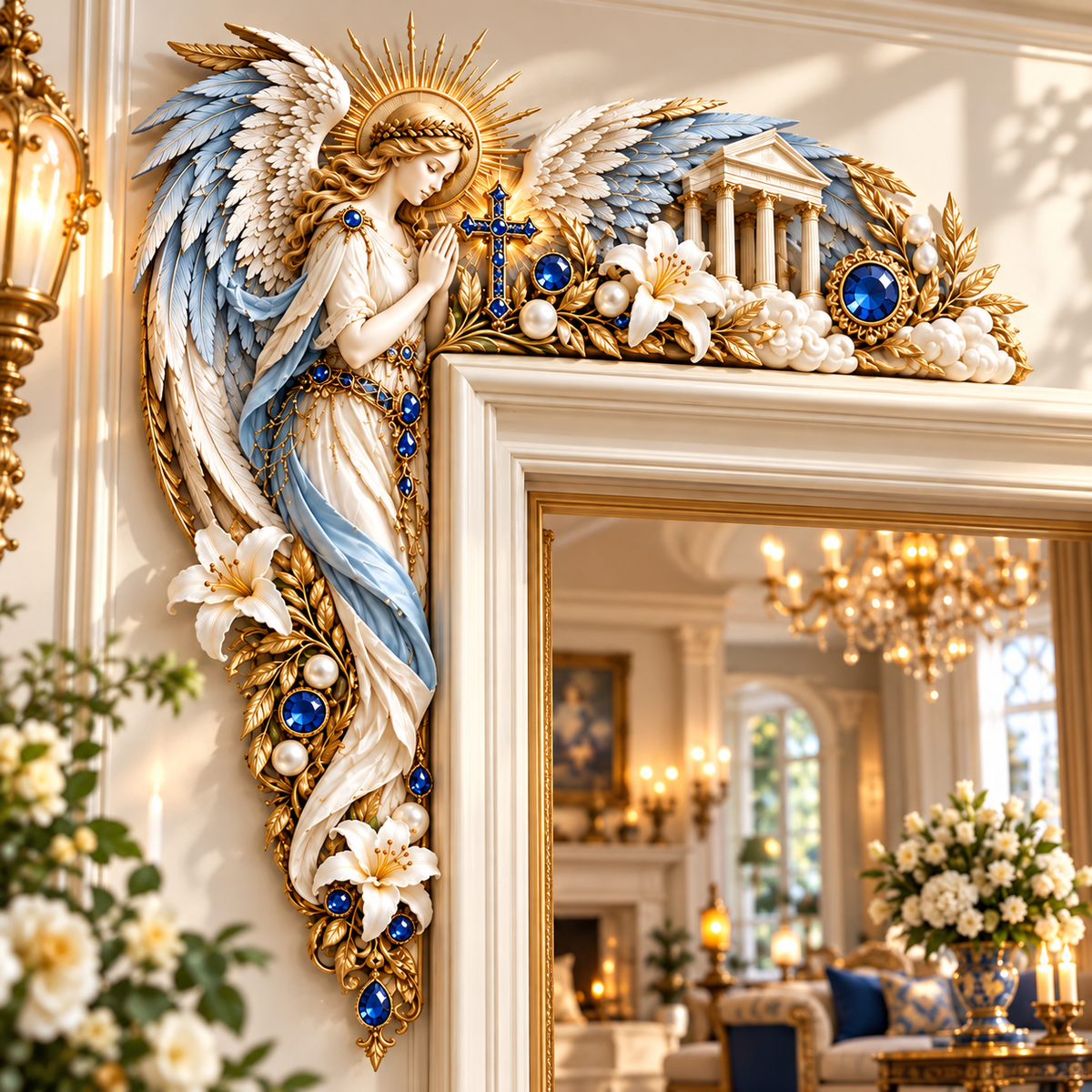 😇 Angel Wing Door Corner Decoration – Guardian Angel Door Frame Topper