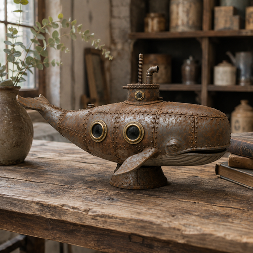 🎉🇺🇸 Limited Edition! 🔥 Only 30 Available! 🐳Vintage Mechanical Whale Sculpture