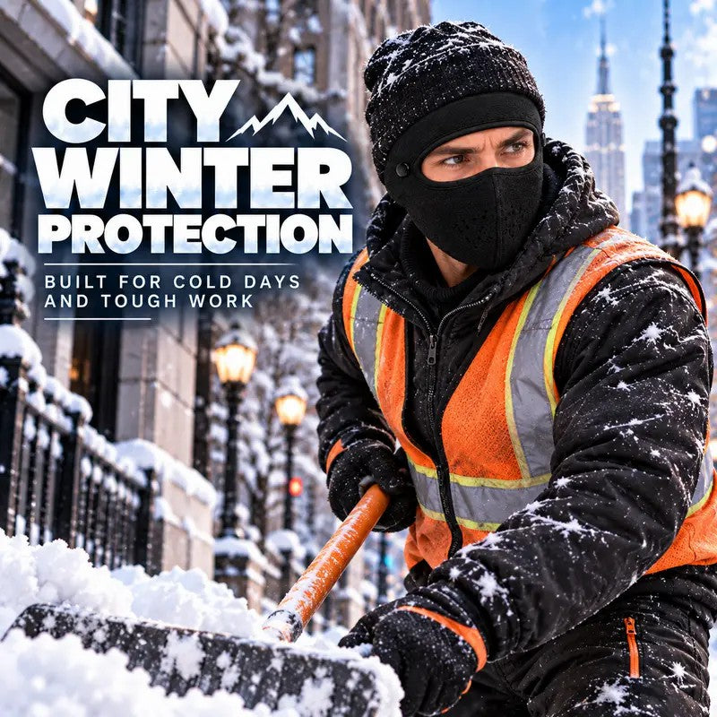 ✨Winter Face Mask with Detachable Goggles, Windproof Thermal Fleece Lined Full Face Cover 🥽