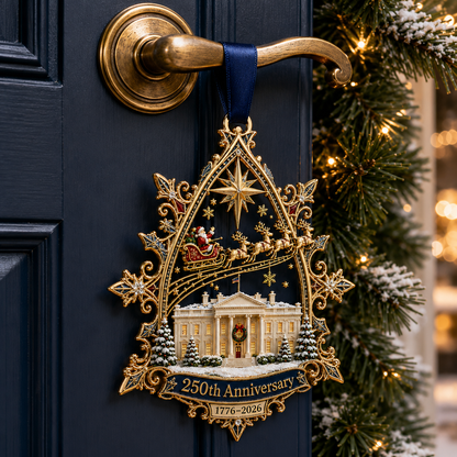 🎉🇺🇸 Limited Edition!🔥🔥250th Anniversary: Santa Flying Over the White House on a Snowy Night