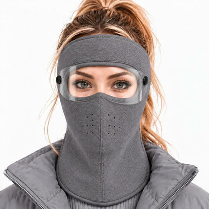 ✨Winter Face Mask with Detachable Goggles, Windproof Thermal Fleece Lined Full Face Cover 🥽