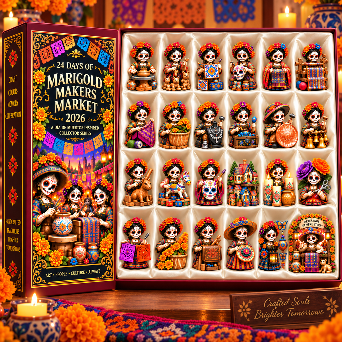 🔥24 Days of Handcrafted Tradition — Día de Muertos Marigold Makers Market Advent Calendar 2026