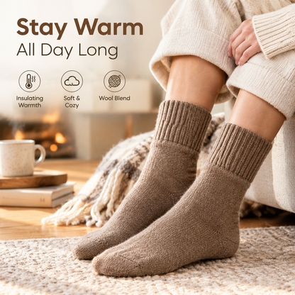 5 Pairs Women's Classical Mid-Calf Polyester Knitting Socks 🧦