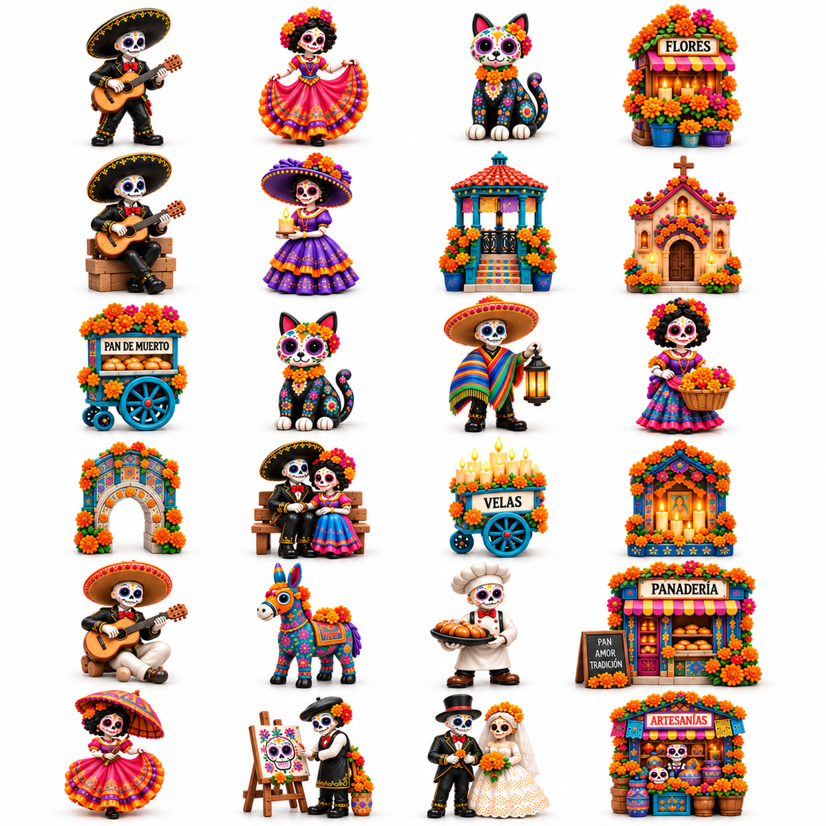 🎉🇺🇸 Limited Edition! 🔥Pueblo del Día de Muertos 2026 – 24-Day Day of the Dead Collectible Countdown Calendar with 24 Unique Miniatures
