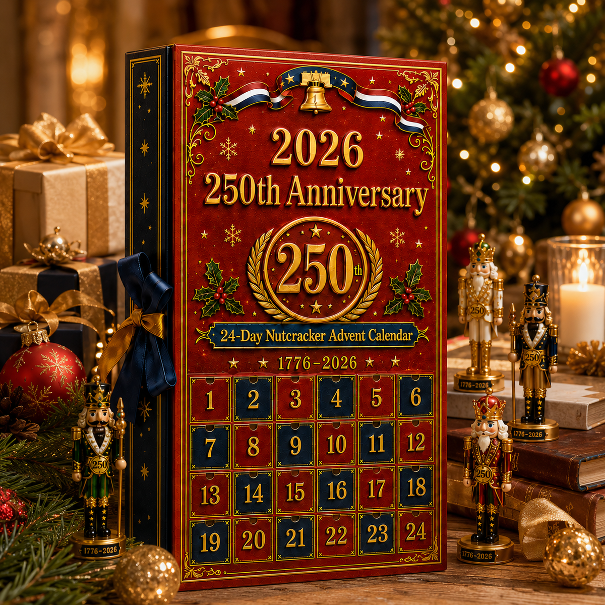 🎉🇺🇸 Limited Edition! 🔥🎁250th Anniversary Nutcracker Christmas Countdown Calendar Blind Box Set