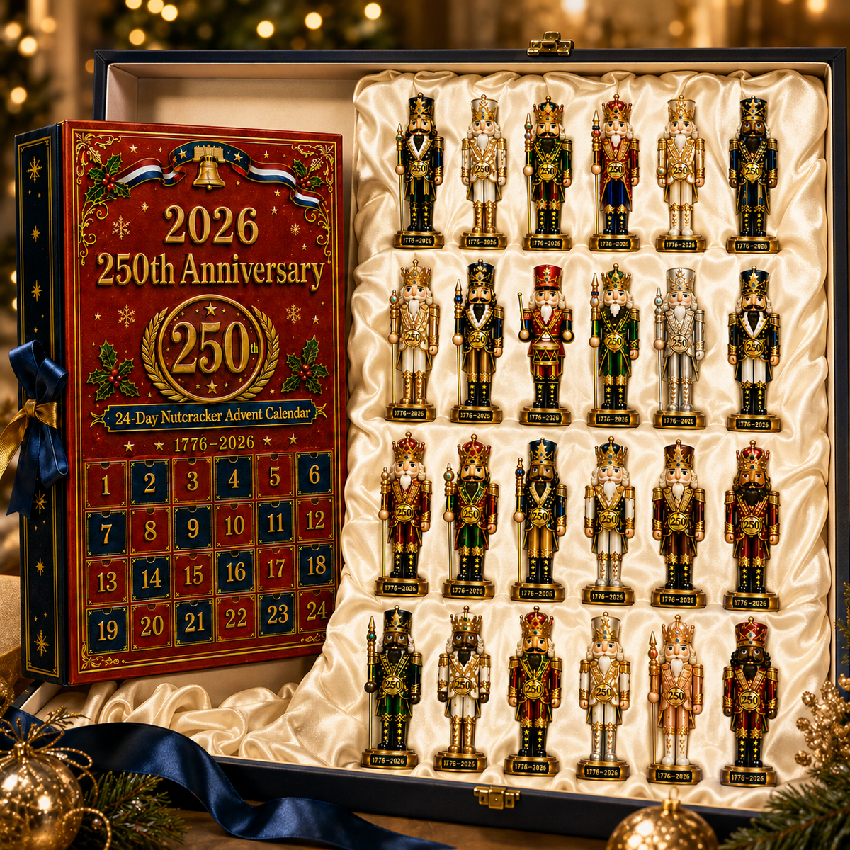 🎉🇺🇸 Limited Edition! 🔥🎁250th Anniversary Nutcracker Christmas Countdown Calendar Blind Box Set