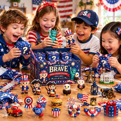 250 Years of American Spirit Acrylic Ornaments Advent Calendar, 24Pcs Patriotic Hanging Decor Gift Box