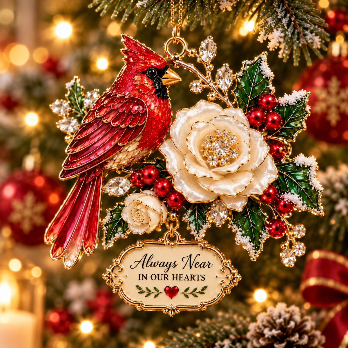 🎅 Cardinal Christmas Ornament – Meaningful Memorial Keepsake