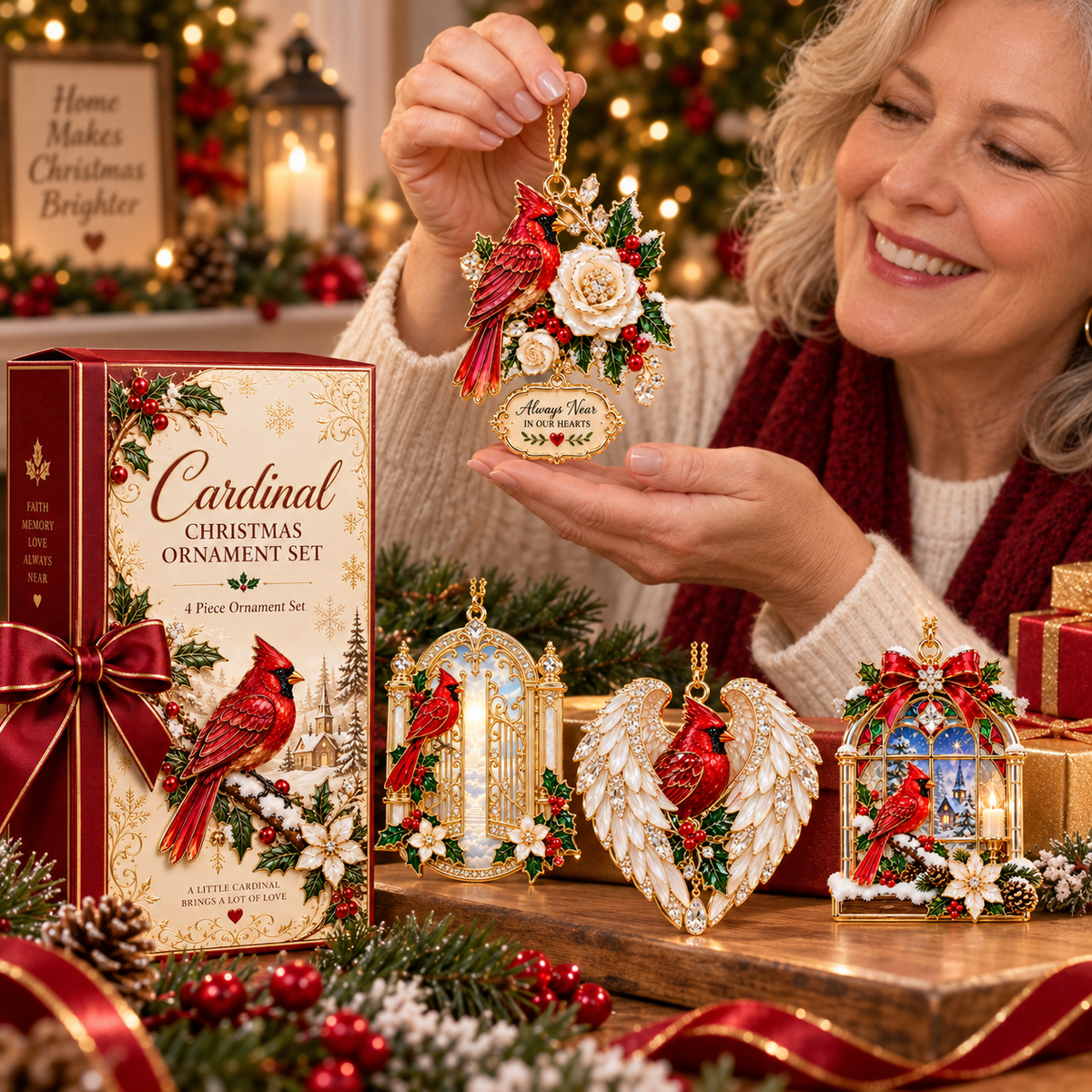 🎅 Cardinal Christmas Ornament – Meaningful Memorial Keepsake