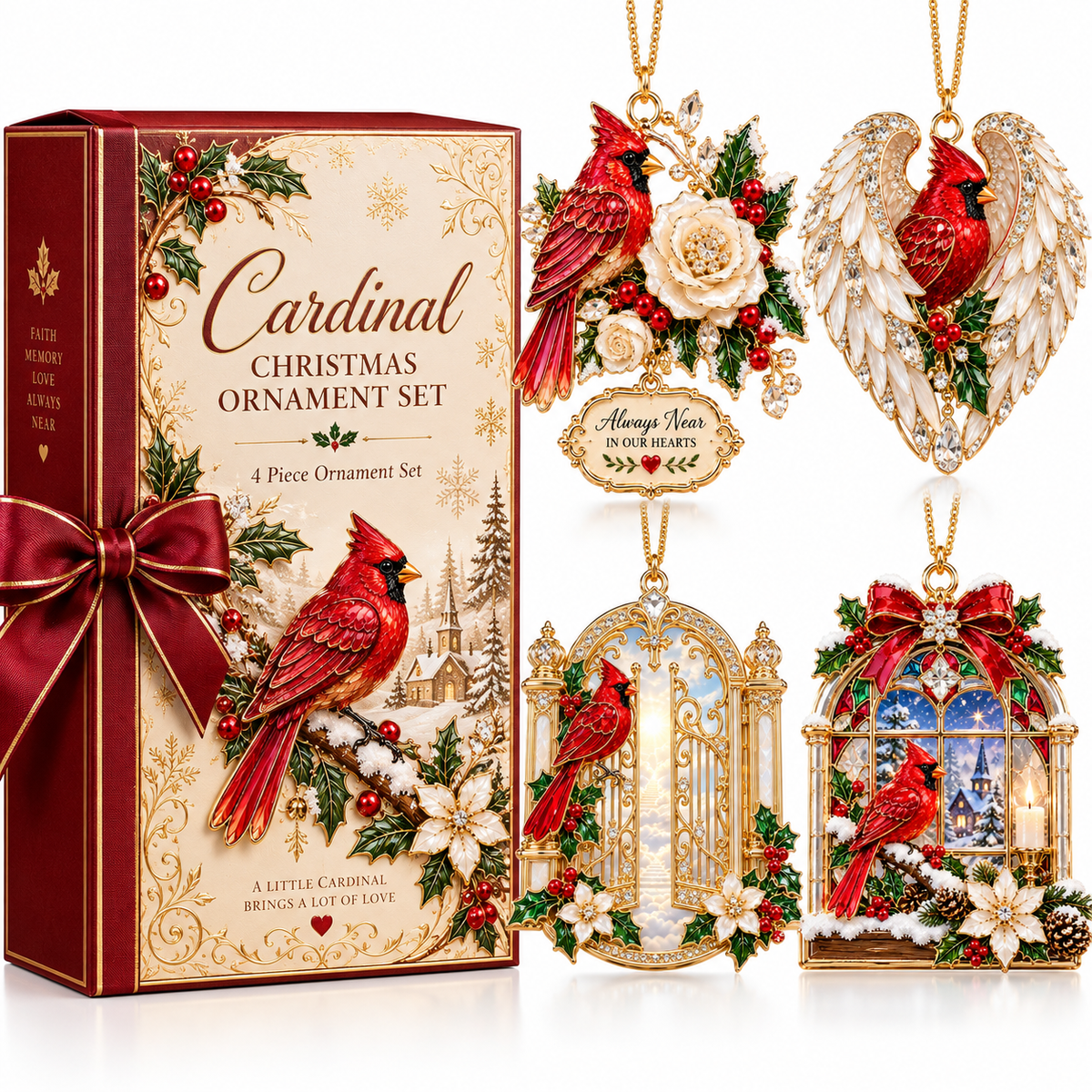 🎅 Cardinal Christmas Ornament – Meaningful Memorial Keepsake