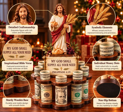🙏 Bible Verse Savings Challenge Stand – Christian Cash Organizer & Faith-Inspired Gift.