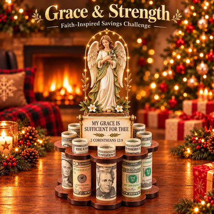 🙏 Bible Verse Savings Challenge Stand – Christian Cash Organizer & Faith-Inspired Gift.