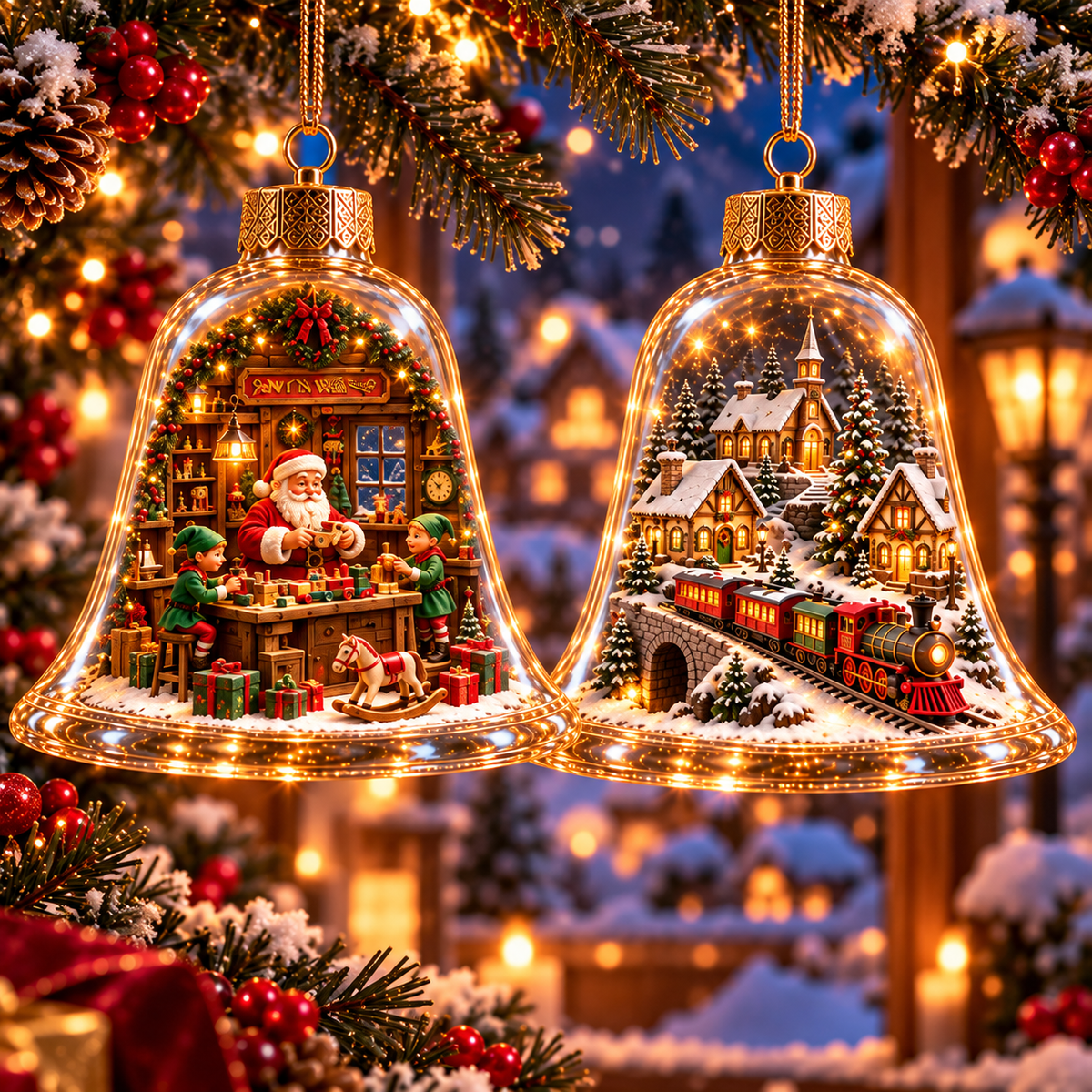 🎁2026 Christmas Wonderland Bell Ornaments.