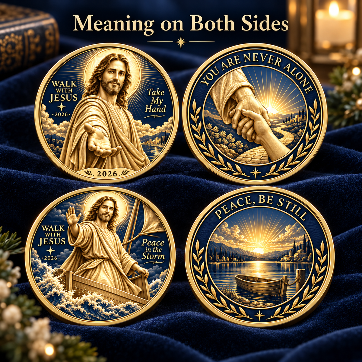 ✝️2026 Walk with Jesus Coin Collection – 6 Double-Sided Keepsakes of Faith, Hope & Love.