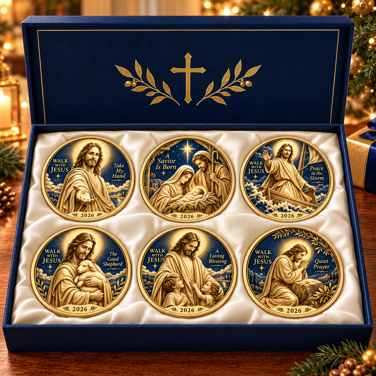 ✝️2026 Walk with Jesus Coin Collection – 6 Double-Sided Keepsakes of Faith, Hope & Love.