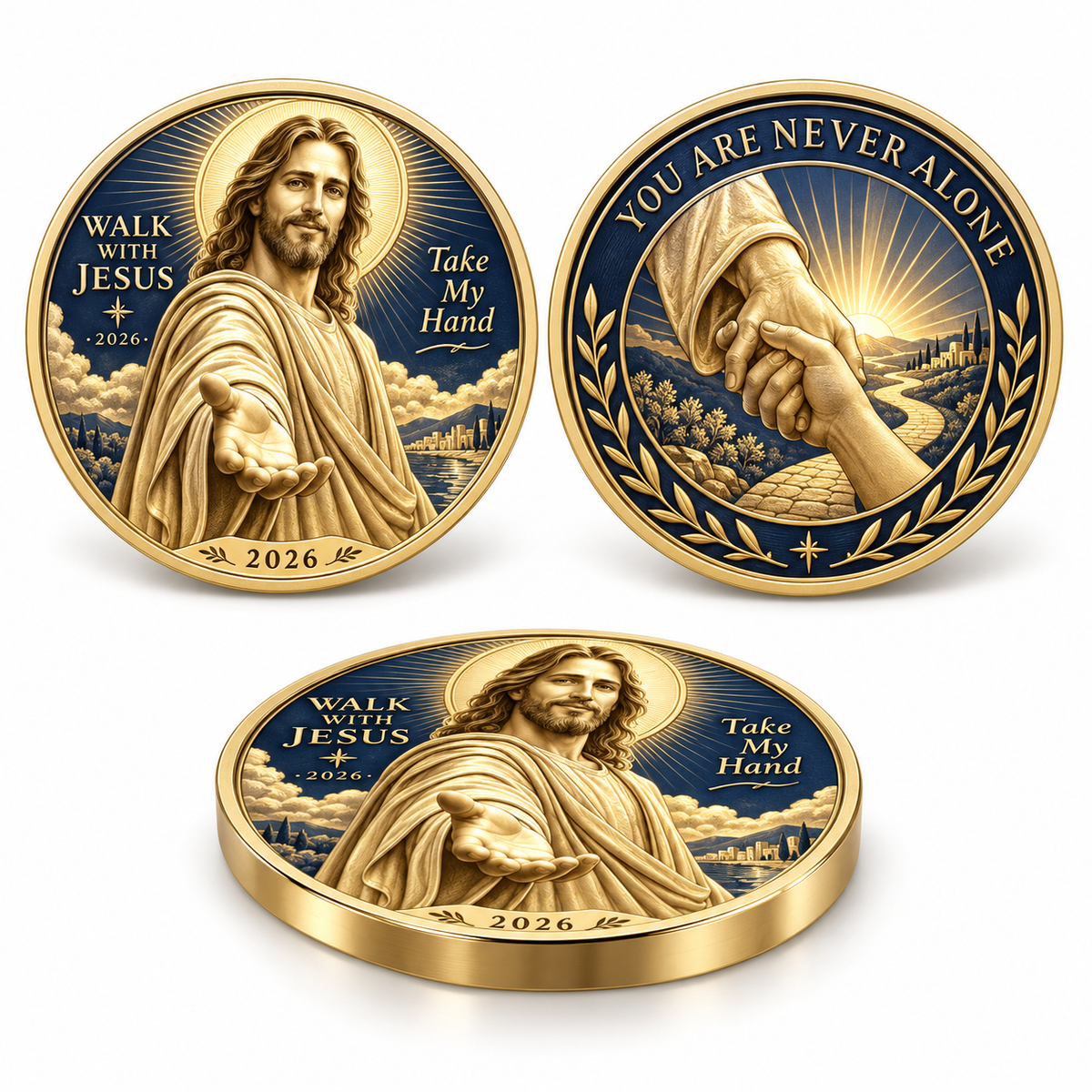 ✝️2026 Walk with Jesus Coin Collection – 6 Double-Sided Keepsakes of Faith, Hope & Love.