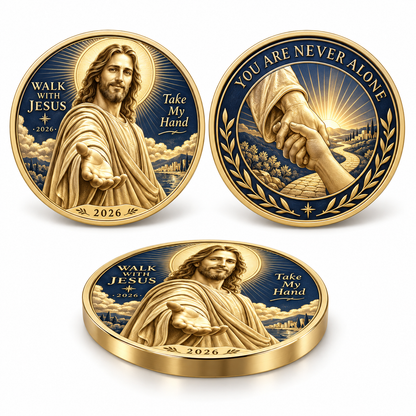 ✝️2026 Walk with Jesus Coin Collection – 6 Double-Sided Keepsakes of Faith, Hope & Love.