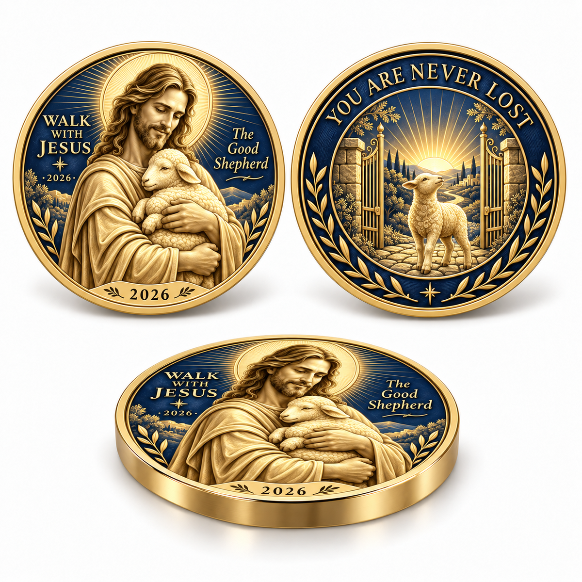 ✝️2026 Walk with Jesus Coin Collection – 6 Double-Sided Keepsakes of Faith, Hope & Love.