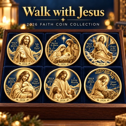 ✝️2026 Walk with Jesus Coin Collection – 6 Double-Sided Keepsakes of Faith, Hope & Love.
