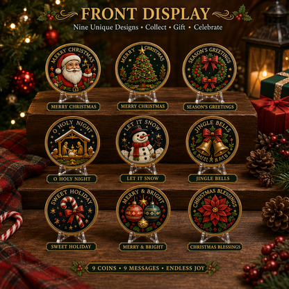 🎉🇺🇸 Limited Edition! 🔥 Only 250 Available! 🌟Christmas Commemorative Coin Collection (9-Coin Gift Set)