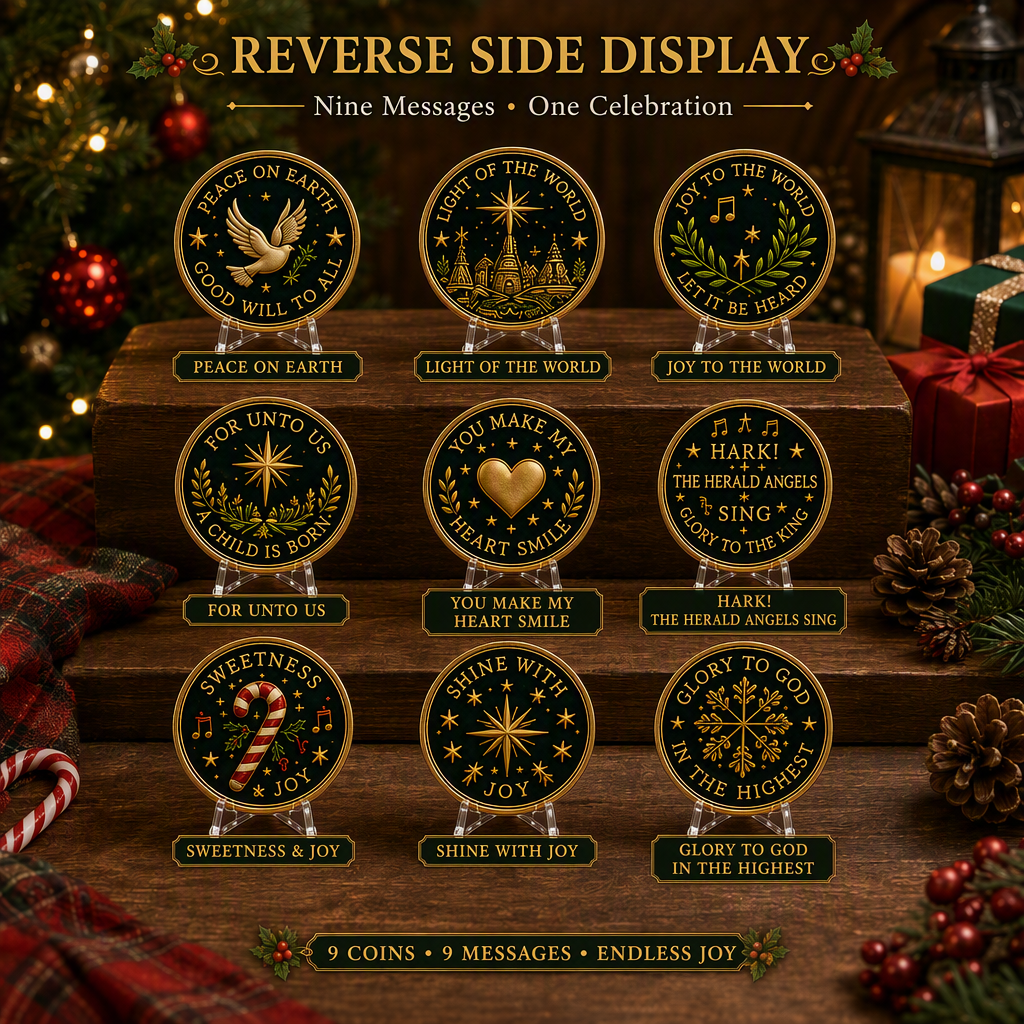 🎉🇺🇸 Limited Edition! 🔥 Only 250 Available! 🌟Christmas Commemorative Coin Collection (9-Coin Gift Set)